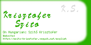 krisztofer szito business card